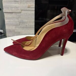 Burgundy Suede Women's Heels